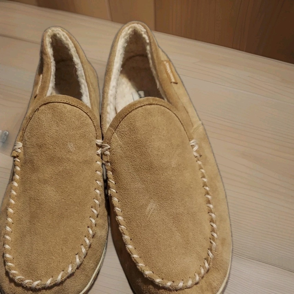 Minnetonka 41005 Tilden Moc Men's Comfort Slipper Size 12 Brown Suede Shoe